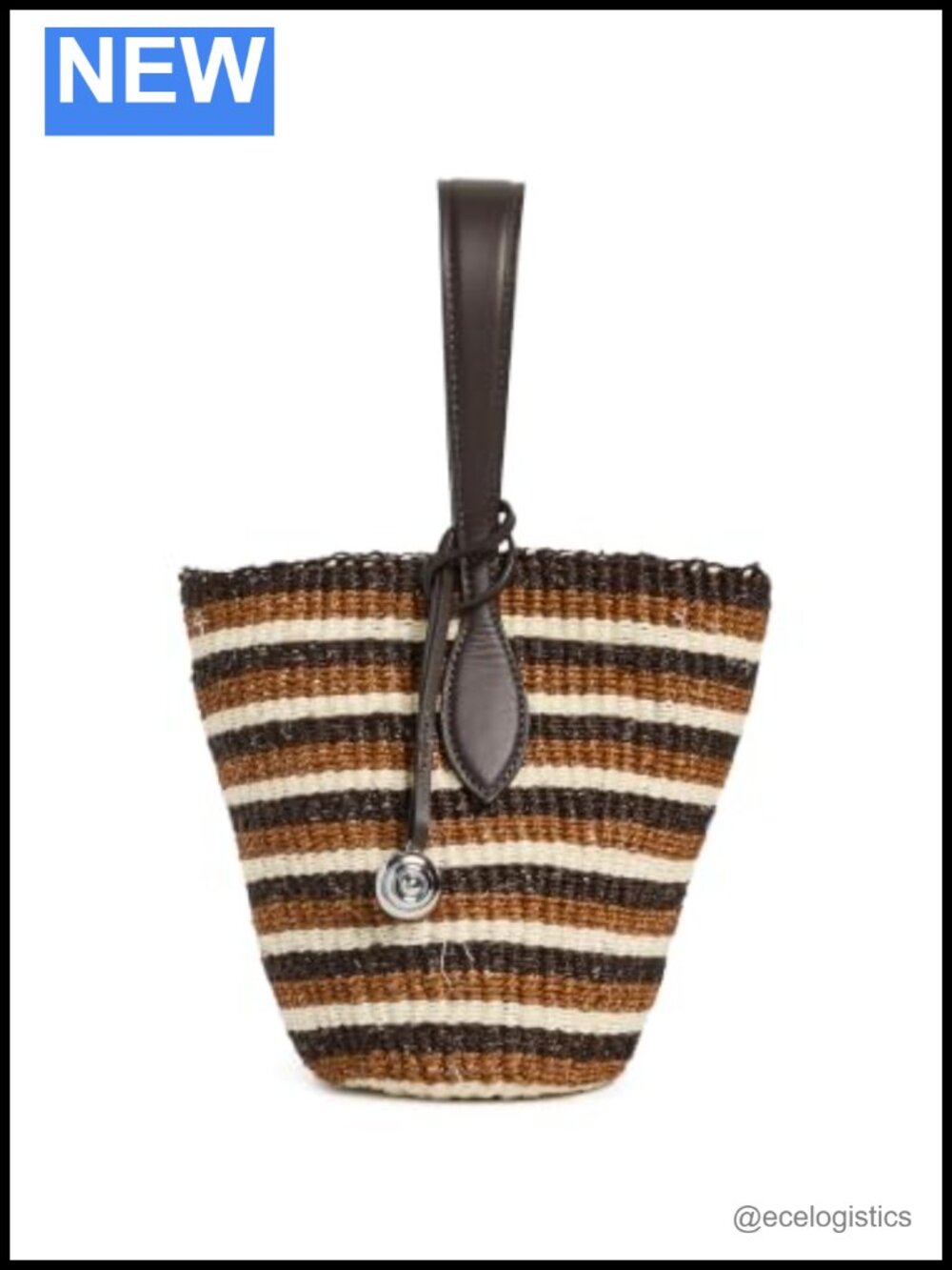 Structured Straw Top Handle Basket Bag with Detachable Charm
